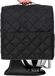 Stand Mixer Cover for KitchenAid 3.5-Qt Artisan Mini/Plus, KSM3311, KSM3316 & All KSM3300 Series Tilt-Head Stand Mixer, 3.5 Quart Dust Cover with Pockets for Accessories. (BLACK)