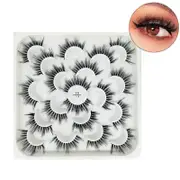 Nevenka 10 Pairs 3D False Eyelashes Reusable Wispy Cat Eye Natural Look Lashes-114
