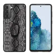 Phone Cover Shell Coated with PU + Ring-Shape KickDesign for Samsung Galaxy S21 Plus 5G - Snake