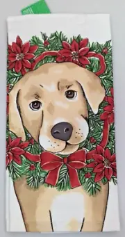 Yellow Labrador Retriever Christmas Kitchen Towel NWT