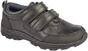 [Roamers] Boys Formal Shoes Leather Twin Touch Fastening Rubber Toe Guard School Size