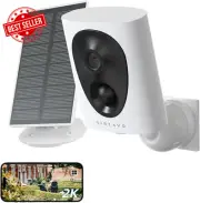 2K Solar Security Camera Outdoor Wireless PIR QHD Night Vision Alexa 2-Way Audio