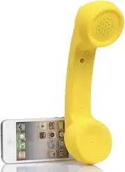 Wireless Retro Telephone Handset, Bluetooth Radiation Proof Handset Receivers Headphones for a Mobile Phone with Comfortable Call (Yellow)
