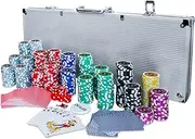 Eaxus® Deluxe Poker Case – High-Quality Professional Poker Set with 500 Laser Chips, Card Decks & Dices