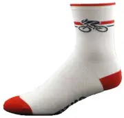 GIZMO Bicycle Socks 5" White/Red