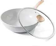 Kordisen Ceramic Wok Pan, 12 Inch Nonstick Wok with Lid, Healthy Non Toxic Woks & Stir-fry Pans for Cooking, Induction Cookware, PFOA & PFAS Free