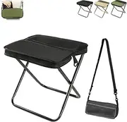 Foldable Backpack Stool,Outdoor Lightweight Mini Camping Collapsible Seat Stool,Compact Ultra-Lightweight Collapsible Chair,with Adjustable Shoulder Strap,for Outdoor,Fishing (Black,L)