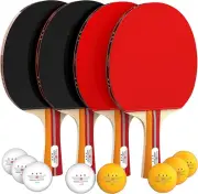 Ping Pong Paddle Sets - Professional Table Tennis Paddles, Balls, Storage Case -