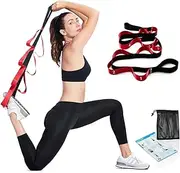 Adjustable Yoga Stretching Strap with 7 Multi-Loop - Flexibility Band for Pilates, Dance, Home Gym & Gymnastics Training - Lightweight Non-Slip Exercise Strap