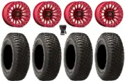 Fuel Rincon Beadlock 15" Wheels Red 30" BFG KM3 Tires Polaris Ranger XP 9/1K