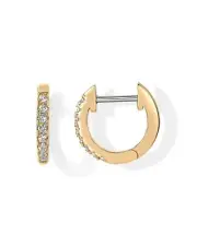 PAVOI 14K Gold Plated Cubic Zirconia Cuff Earrings Huggie Stud Yellow Gold