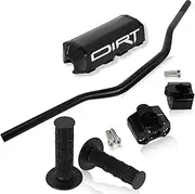 USTPO Motorcycle Dirt Bike Handlebar 1 1/8" 28mm with Foam Pad Handle Bar Grips Mount Universal for Motocross Dirt Pit Bike ATV Black