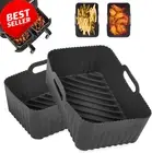 Reusable Silicone Air Fryer Liners 2-Pack for Ninja AF300UK, Tower T17088