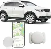 Car Tracker No Subscription,Magnetic GPS Tracker for Vehicle,Car Tracker Hidden Device with Magnetic Waterproof Case,Car Locator Work with Apple Find My App (iOS Only) - White,1PCS