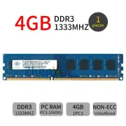 Nanya 4GB DDR3 1333MHz PC3-10600U 240Pin Intel DIMM Desktop PC Memory SDRAM BT