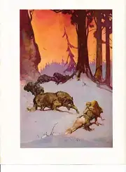 1975 full Color Plate "Wolfpack" by Frank Frazetta Fantastic GGA Print