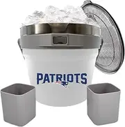 The Memory Company 7.2L Double Wall, Vacuum Insulated Ice/Beverage Bucket, New England Patriots