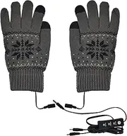 [Ghjkldha] Heated Mittens for Men, Adjustable Electric Heated Gloves, Touchscreen Hand Warming Gloves for Winter Cold Weather, Heated Riding Gloves for Outdoors and Snow Sports