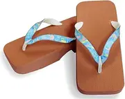 Hajime(一歩) [One Step] [Hajime] Geta Clogs, Soft and Water Resistant, Made of Sponge, 10.6 inches (27 cm), BR/Gradefrava x Blue, Gradeflower x Blue (Gradeflower x Blue/27), Gradiene Flower × Blue, 27.0 cm
