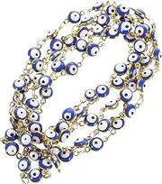 [OFFIGAM] Evil Eye Link Charm Craft Beads Chain for Handmade Jewelry Spooky Eye Bead Design DIY Bracelet Necklace Accessories Corrosion Resistant present for Friends Family
