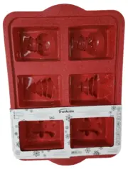 Trudeau Structure Silicone Holiday Mini Loaf Pan Red DIY Soap Bar Bath Bomb