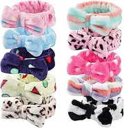 LAXIZAR 10 PCS Bow Headbands Shower Spa Headbands Headwraps for Women Washing Face Hair Band