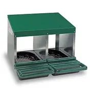 Bainbridge Metal Nesting Box with Plastic Rollaway Nest- Double Hole