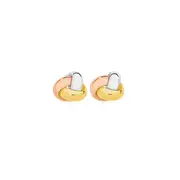 9ct Gold Tri Tone 9mm Knot Stud Earrings