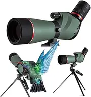 Gosky Spotting Scope, 20-60x60 Spotting Scopes for Target Shooting & Hunting & Bird Watching, BAK4 High Definition, Angled Spotter Scope with Tripod, Phone Holder, Carrying Bag
