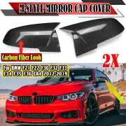 Car Rear View Mirror Cap Cover For BMW F21 F22 F30 F32 F33 F34 F35 F36 E84 2012-2019 Carbon Fiber Look Direct Add-On M-S