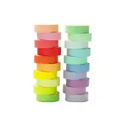 Juego De 20 Rollos De Cinta Washi 15 MM Colores Del Arcoiris Decorativos Bullet