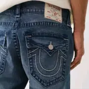 True Religion Geno 5 Pockets Design Relaxed Big T Flap Jeans Men's Size 38
