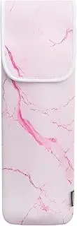 Heat Resistant Neoprene Curling Iron Cover Bag, Universal Curling Iron Cover Sleeve, Flat Iron Curling Wand Travel Case Pouch for Travel, Gym, or Home, 15 x 5 Inches, Pink Marble Pattern,
