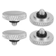 Soft Shutter Release Button Copper Camera Shutter Button Knurled, Silver 4pcs