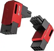 EZDIY-FAB Shield Series 8-Pin PCIe GPU Power Adapter,90-Degree Angled Connector, Aluminum Design for Graphics Cards – Standard Type,Red-2 Pack