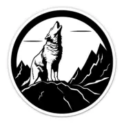 Wolf Howling in the Mountains Round Vinyl Sticker - SELECT SIZE