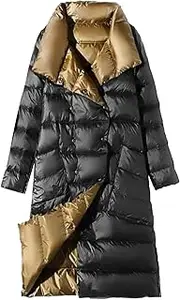 [Generic] Women's Long Quilted Down Jacket Windproof Lightweight Insulated Jackets Lightweight Warm Insulated Coat