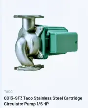 Taco 0013-Sf3 Potable Water Circulating Pump, 1/6 Hp, 115V, 1 Phase, Flange