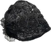 [QUANNICE] Sequins Turban Stretchy Headscarf Soft Lace Bonnet Beanie Cap Headwrap for Women