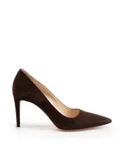 Brown Suede Pointed Toe Pumps