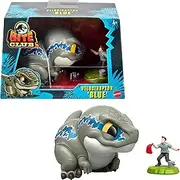 Mattel ​Jurassic World Bite Club Collectible Figure, Velociraptor 'Blue' Chubby Stylized Dinosaur Approx 4-Inch Figure with Accessory​