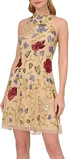 [Adrianna Papell] Women's Beaded Halter Dress