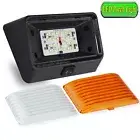 RV, Marine LED Porch Light Clear & Amber Lens w/ ON/OFF Switch 280 Lum Black