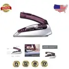 Mini Iron with Dual Voltage & Folding Handle - Perfect Travel Steamer in Purple