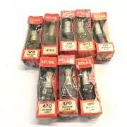 VTG ATLAS #470 EXTENDED CORE SPARK PLUGS W/ BOXES SET OF 8 NORS 60-66 AMC VTG