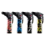 Home Master 4PK Blow Torch Jet Gas Lighter Refillable Camo Designs