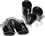 Compatible For Benz CLA35 X247 GLB35 A45S A35 Refitting 2020-2024 W177 C118 Exhaust Tip Mufflers Tip Stainless Steel Car Exhaust Tip(Black A)