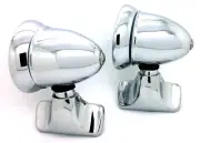 NEW Talbot Classic Style Chrome Bullet Door Mount Side View Mirrors Vintage SET (for: Opel)
