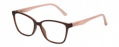Lulu Guinness LR81 Cat Eye Blue Light Filter Glasses in Crystal Brown Pink 53 mm