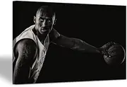 YASOJUN Kobe Bryant Canvas Wall Art Framed - Mamba Mentality Posters Framed Painting Wall Decor Modern Artwork Home Decoration for Living Room Bedroom (Kobe 5, 20.00"x30.00")